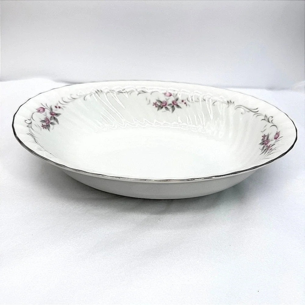 Gold Standard Vegetable Dish Baker Floral Porcelain Serving Bowl C-8 Japan OS